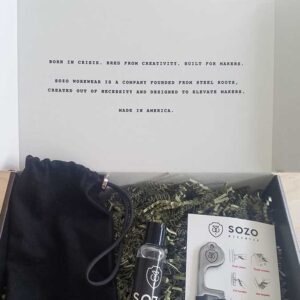 Sozo Box, open showing promotional contents inside