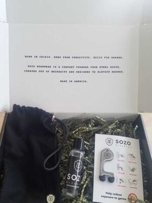 Sozo Box, open showing promotional contents inside